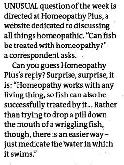Homeopathy Plus! Mentioned in New Scientist (and the fish are responsible) 12
