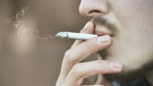 Man smoking a cigarette