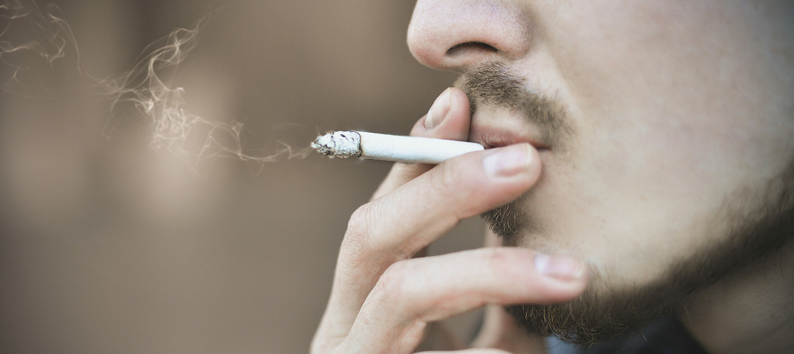 Close up of a smoking cigarette